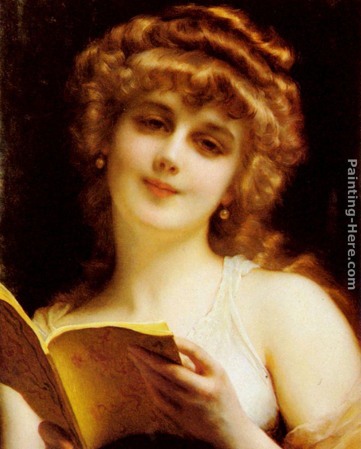 Etienne Adolphe Piot A Blonde Beauty Holding a Book
